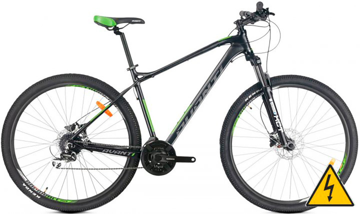 Электровелосипед Avanti Canyon PRO 29" 1000W, 15Ah (2021) 2021 Черно-зеленый